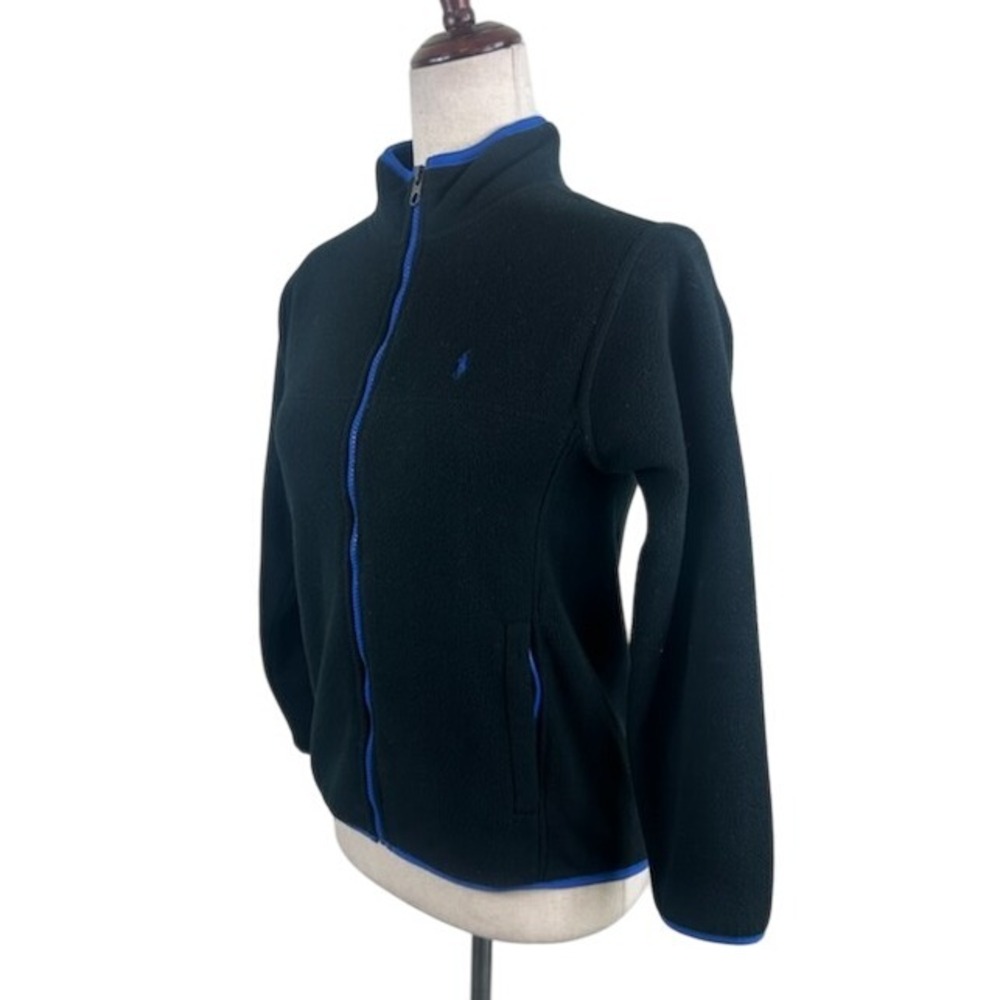 Polo‎ Ralph Lauren Fleece Jacket Girls Size Medium 10 12 Black Blue
